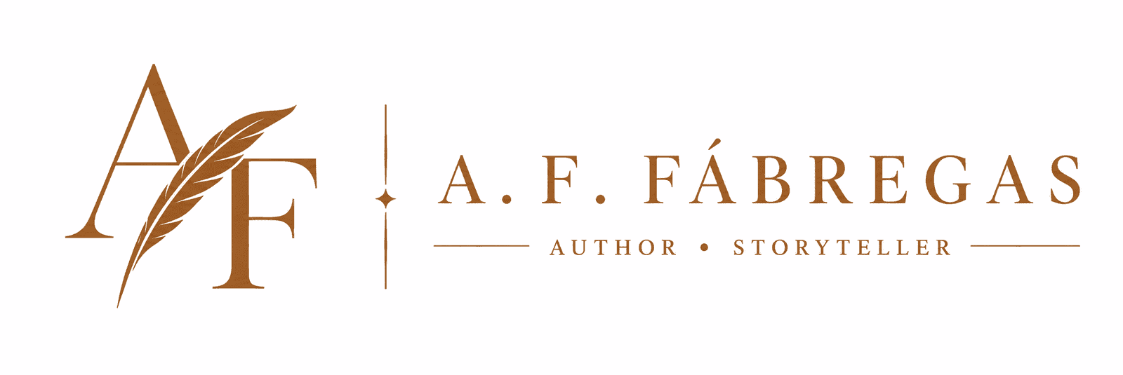 A.F. Fábregas logo with feather and text design.